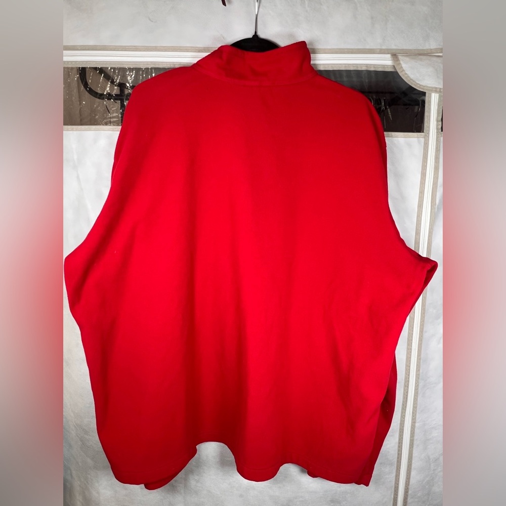 Lands End Mens Red Quarter Zip Pullover Long Sleeve Fleece Jacket Size XXL - Picture 2 of 5